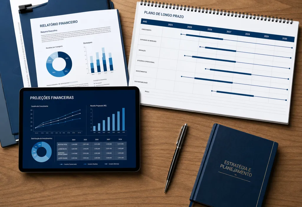 Gráficos e estratégias de planejamento financeiro de longo prazo